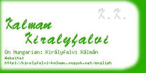 kalman kiralyfalvi business card
